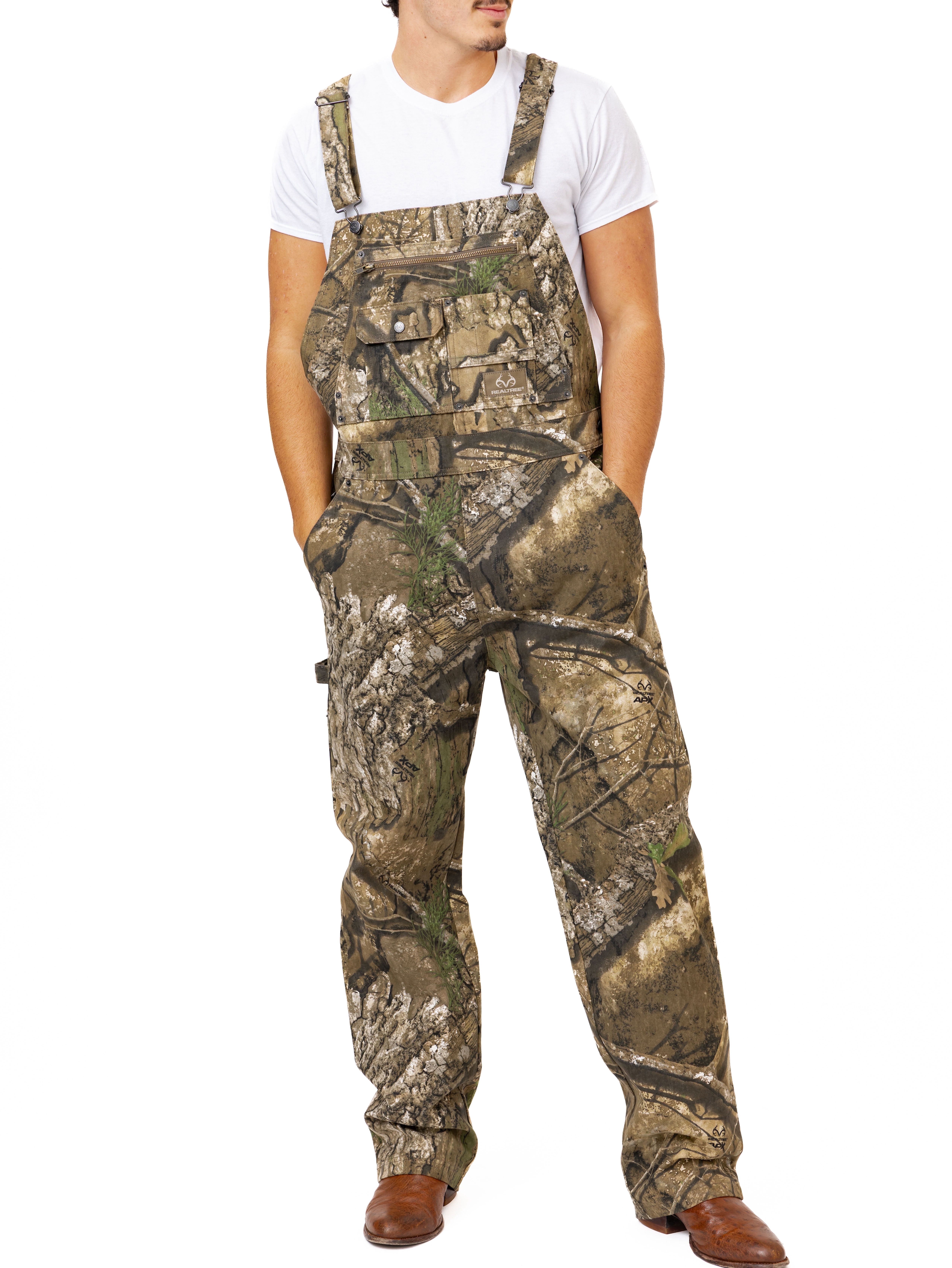 Realtree Men's Camo Hunting Cotton Bib Overalls, All-season Uninsulated Camouflage Bib Overalls for Outdoor Activities | Size 3X