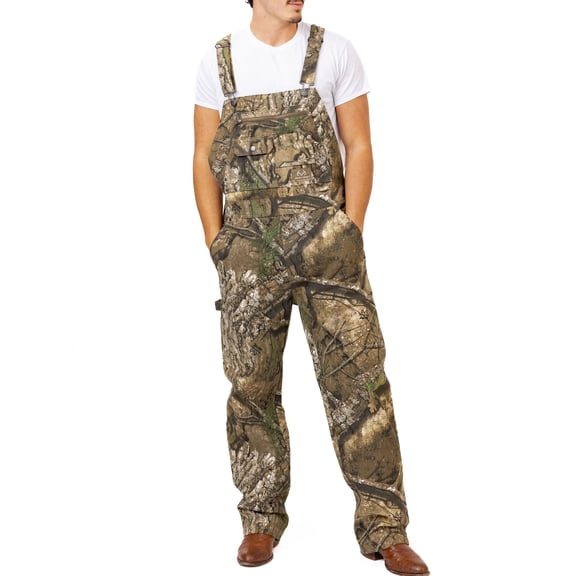 Realtree Men's Canvas Cotton Hunting Bib Overall –APX Camo, Heavy-Duty | Size XL