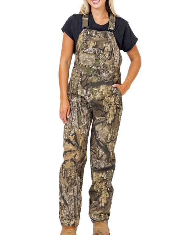 Women's Camo Hunting Cotton Bib Overalls, Jumpsuit Coveralls for Outdoor Activities