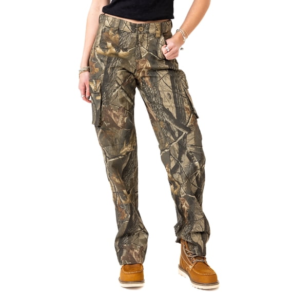 Realtree Women's Hunting Cargo Pants | Durable, Lightweight, Hardwoods Camo, 3XL