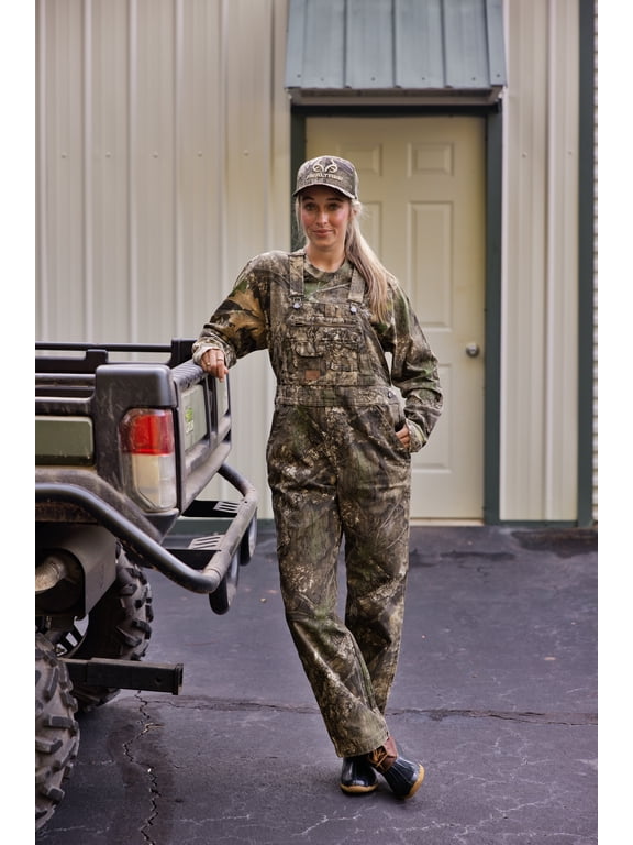Women's EDGE Camo Hunting Cotton Bib Overalls, All-season Uninsulated, XL