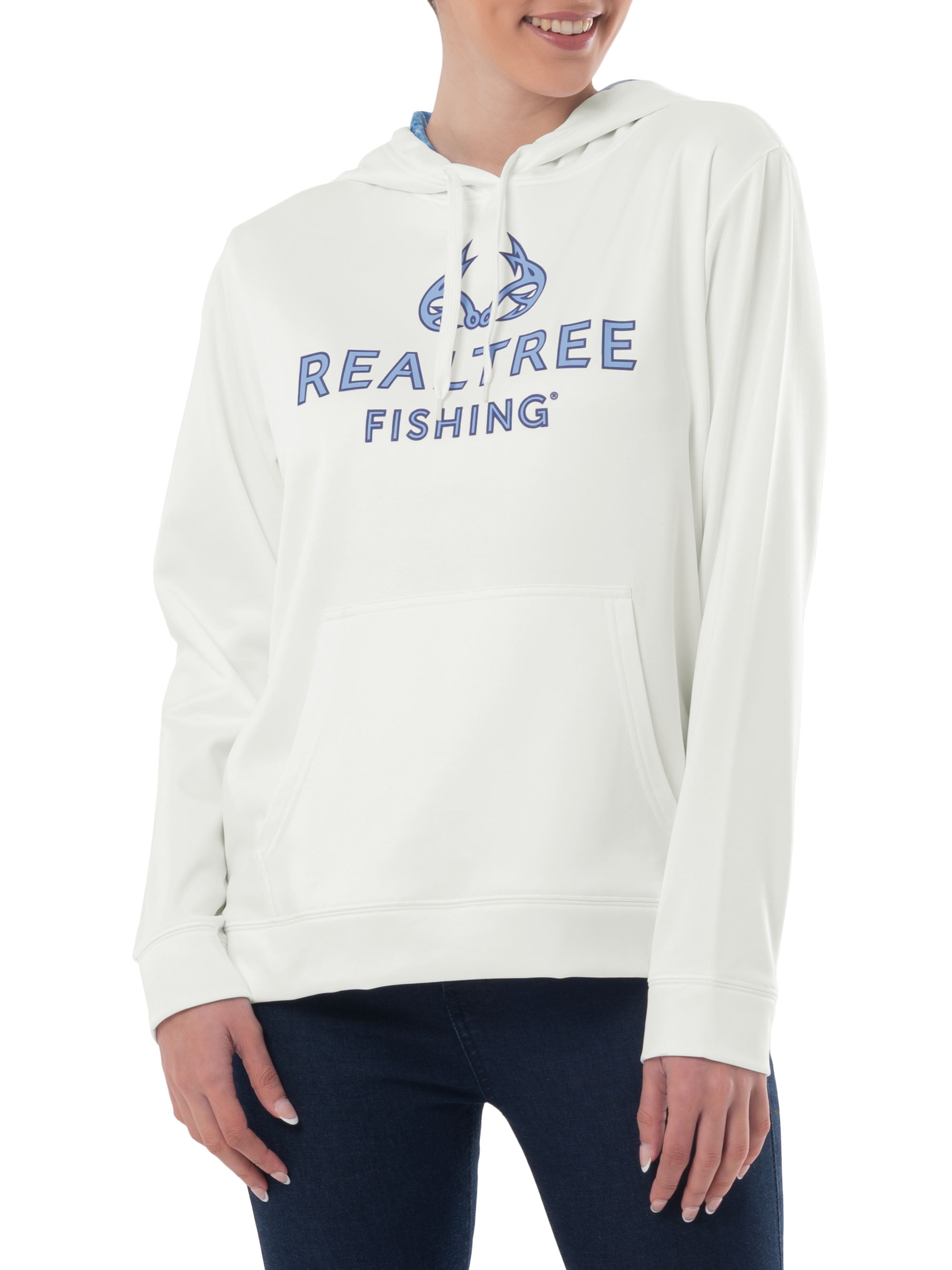 Realtree Women's Fishing Performance Hoodie, Size: Medium, White
