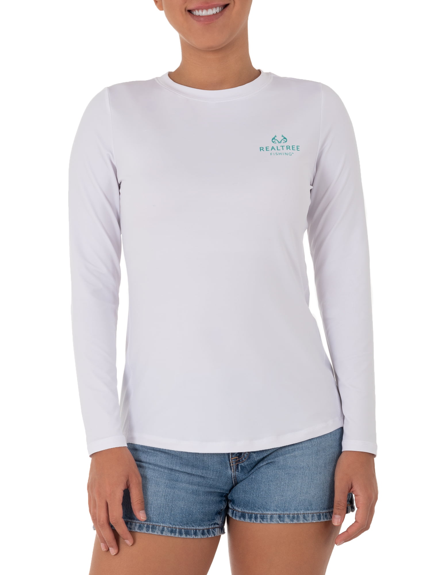 Realtree Fishing Women's Performance White Long Sleeve Shirt, Size: 2XL