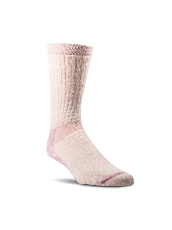 ® Women's Merino Wool Midweight Hiking Crew Socks (Size Medium, Pink)