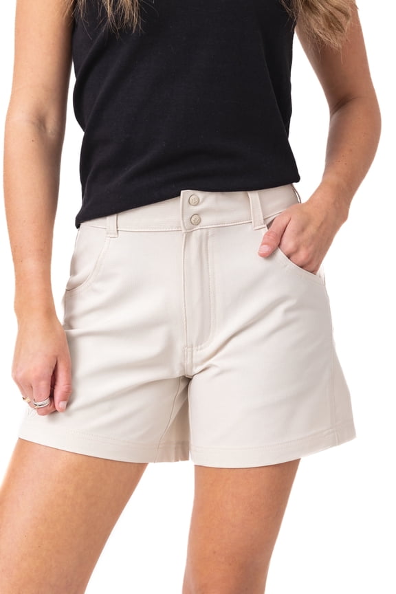 Women’s Performance Tech Cargo Shorts – Lightweight, Quick-Dry, Stretch Fabric Size Medium Tan