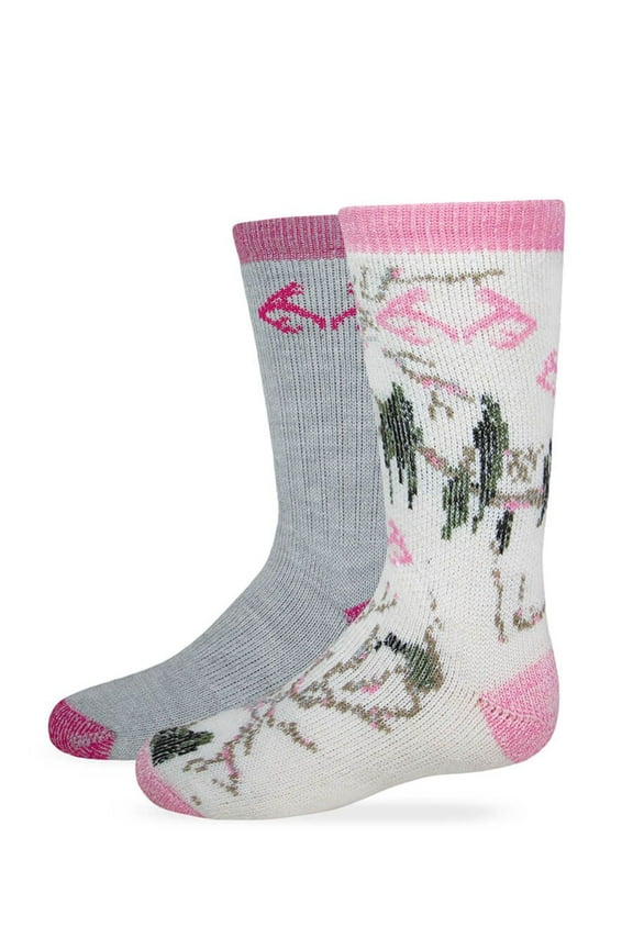 Girl's Snow Camo Boot Socks 2 Pair Pack
