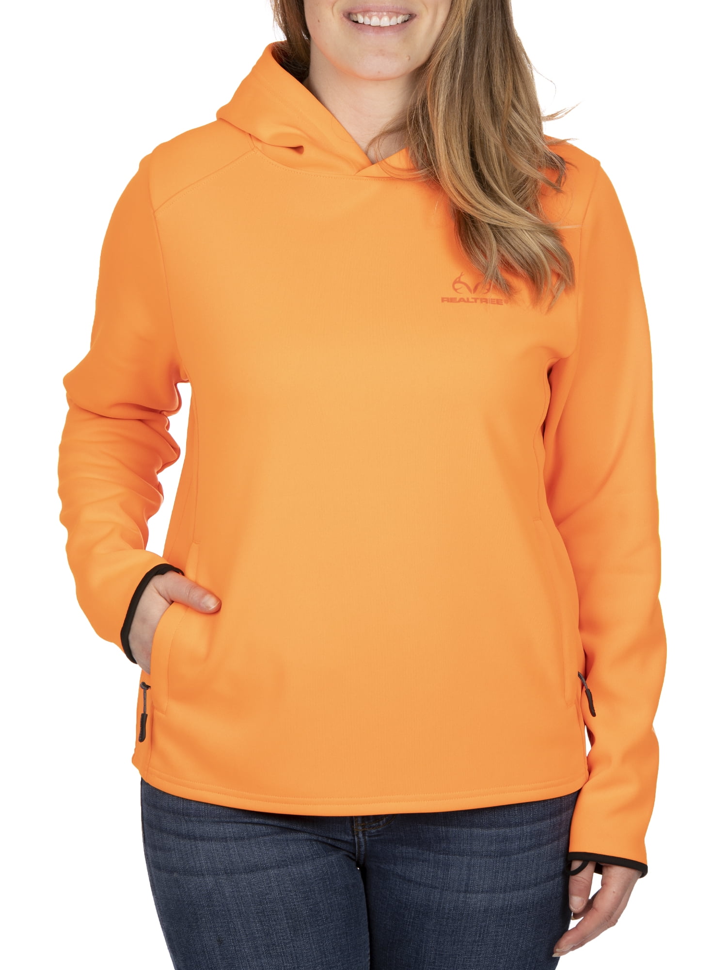 Realtree Womens Blaze Orange Upland Performance Hoodie - Walmart.com