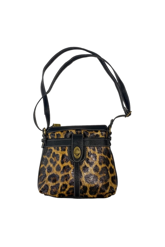 B.O.C Born Concept Womens Brown & Black Cheetah Print Crossbody Purse Handbag