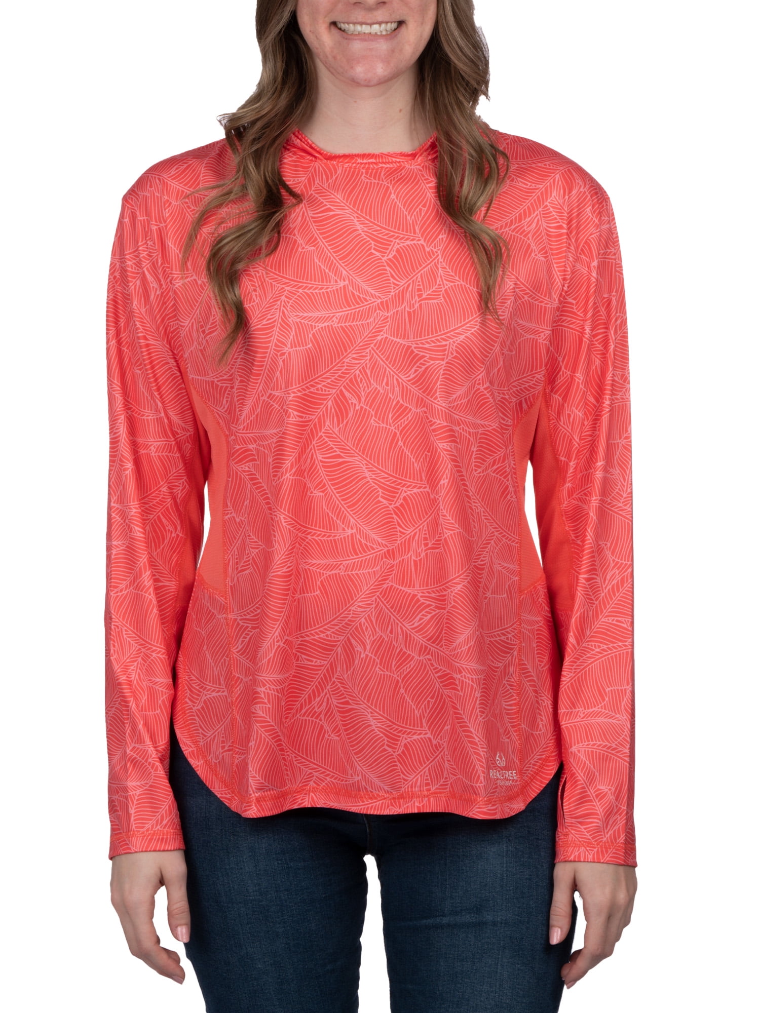 Realtree Womens Long Sleeve Jersey Recycled Polyester UPF Scent Control