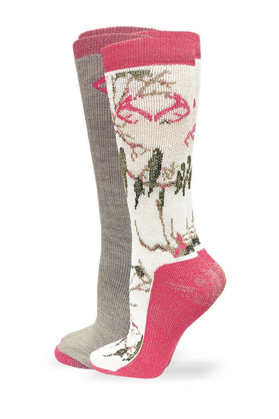 Womens Socks, Camo Merino Wool Outdoor Boot Socks, 2 Pairs