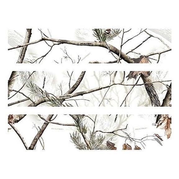White Snow Camo Edible Icing Image Cake Border Strips & Cake Toppers, by TNCT (3 Count)