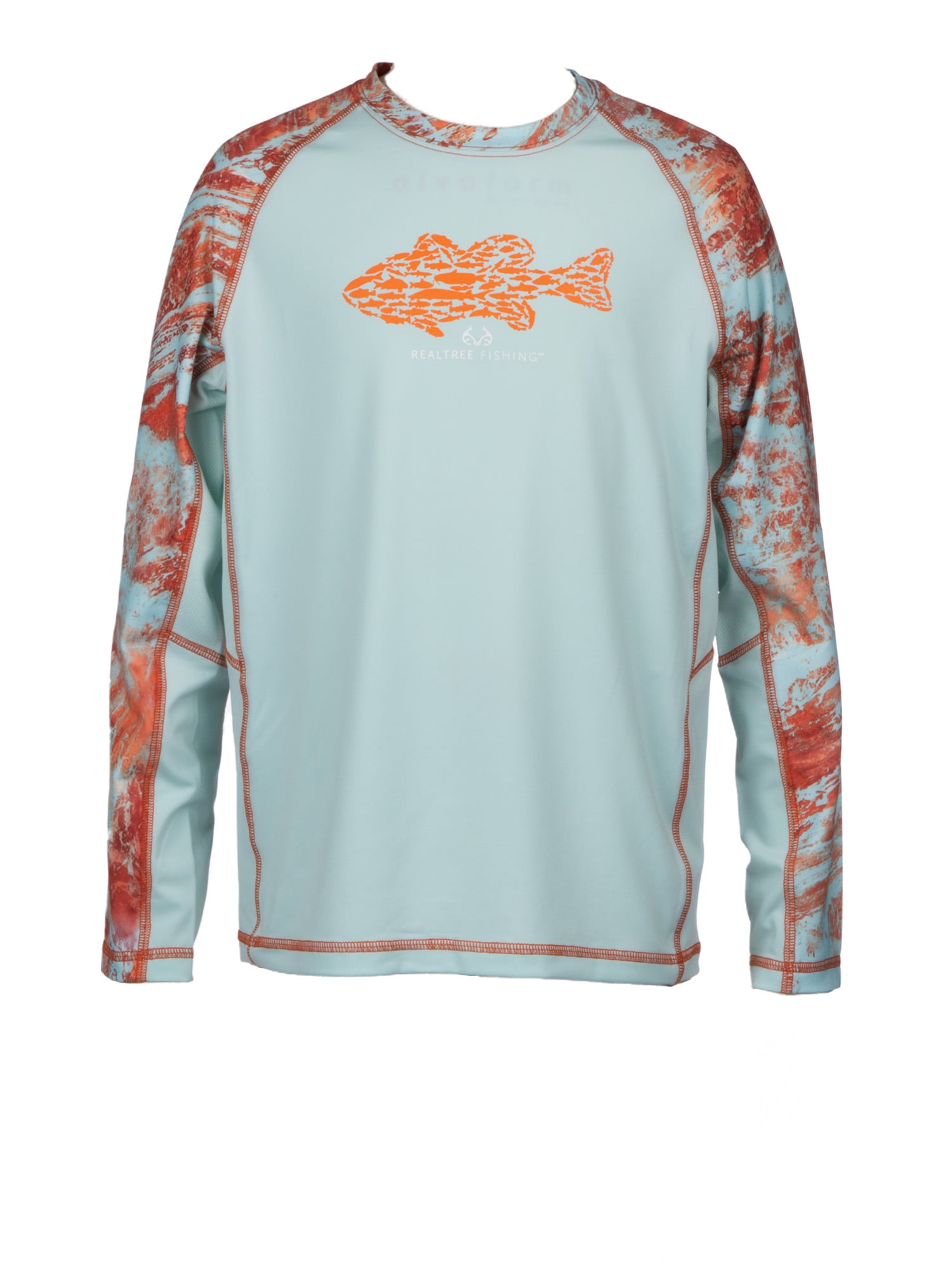 Realtree Youth Long Sleeve Jersey Recycled Polyester UPF Scent Control Sea  Mist Performance Tee- S 