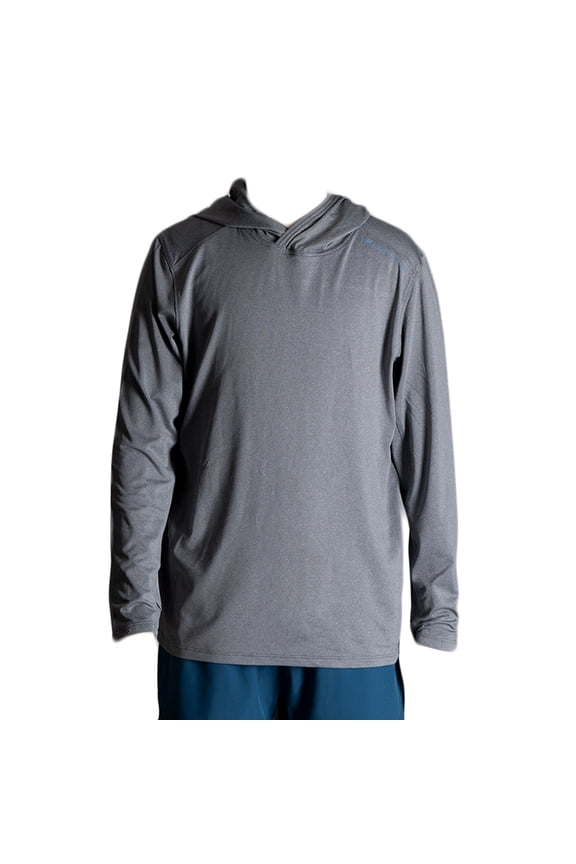 Youth Long Sleeve Performance Fishing Hoodie, Heathered Light Grey, L