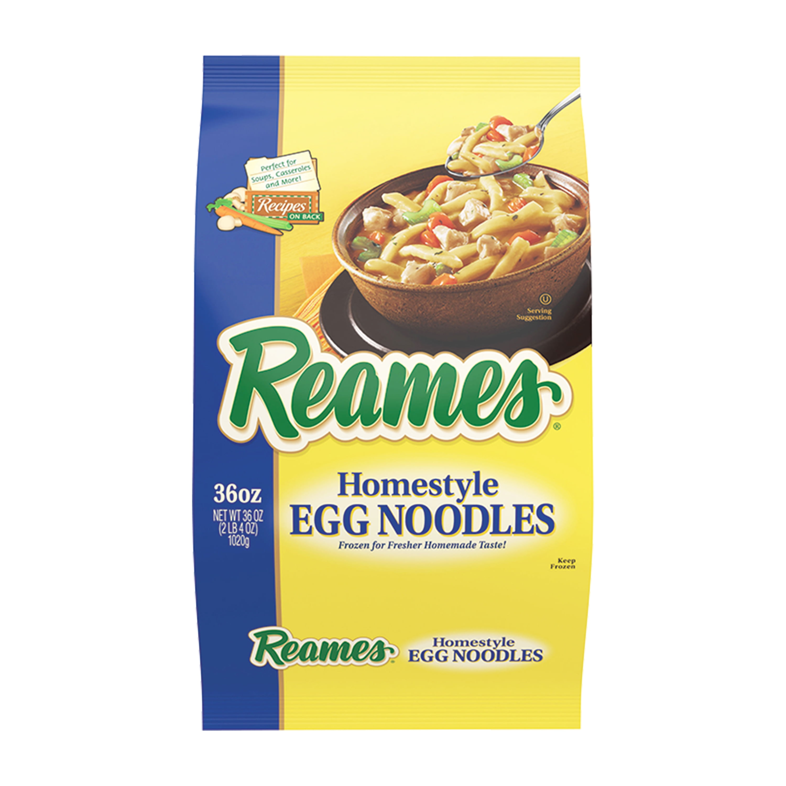 Reames Homestyle Egg Noodles, 36 oz Bag (Frozen) - Walmart.com