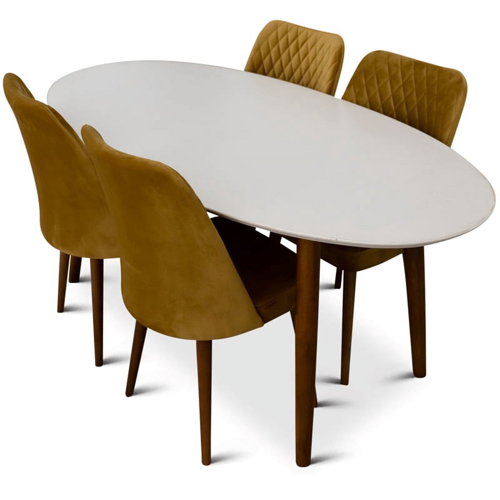 Reanna Mid Century Modern Dining Room Table Set for 4 - Walmart.com