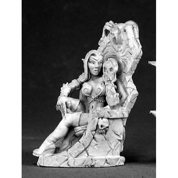 Reaper Miniatures Dark Elf Queen/Throne #02577 Dark Heaven Unpainted Metal