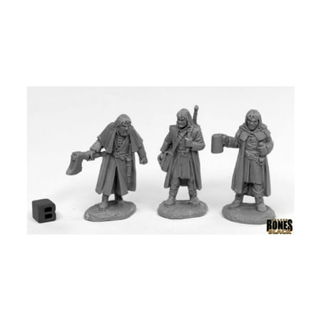Reaper Miniatures Dreadmere Mercencaries (3) 44016 Bones Black Unpainted Plastic