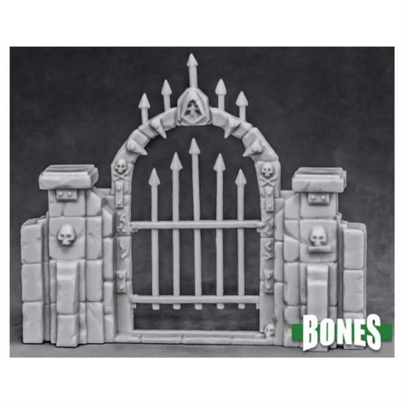 Reaper Miniatures Graveyard Fence Gate #77527 Bones Unpainted Plastic Scenery
