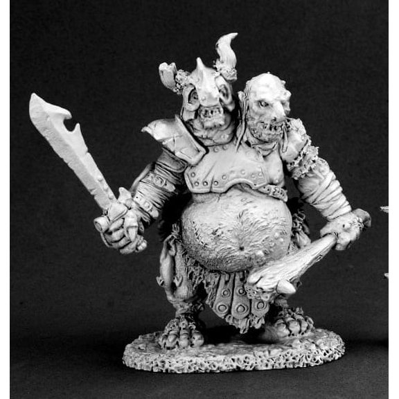 Reaper Miniatures Lardgulp, Two Headed Troll #02657 Dark Heaven Unpainted Metal