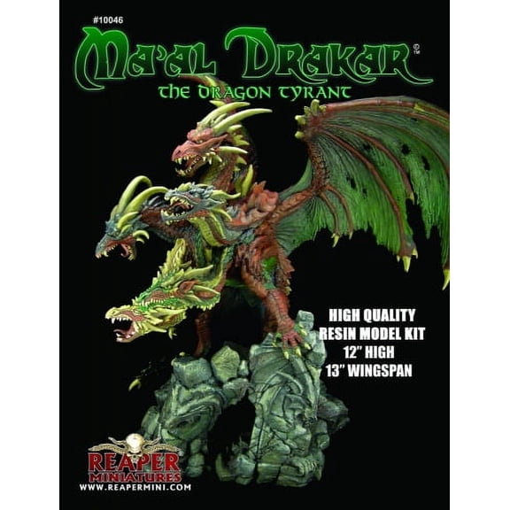 Reaper Miniatures Ma'al Drakar the Dragon Tyrant Resin Model Kit 10046 Unpainted