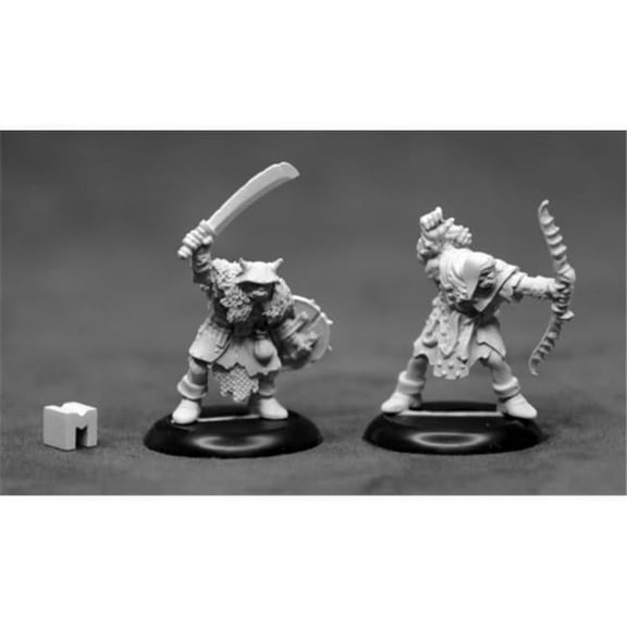 Reaper Miniatures Orc Raiders (2) #07013 Dungeon Dweller Unpainted Metal Figure