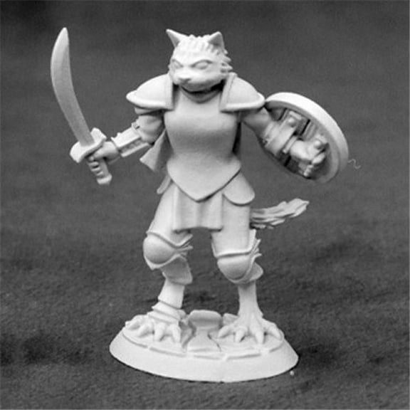 Steelclaw Catfolk Paladin Miniature 25mm Heroic Scale Dark Heaven Legends Reaper Miniatures