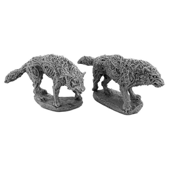 Reaper Miniatures REM30204 Legends Dread Wolves Miniature - 2 Piece