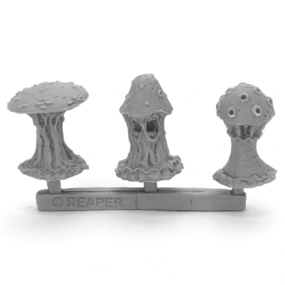 Reaper Miniatures REM44045 Bones Shrieking Fungi Miniatures, Black - Pack of 3