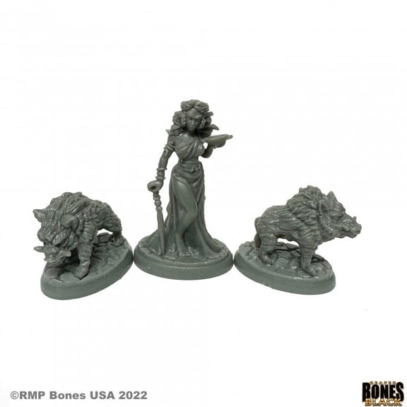 Reaper Miniatures REM44170 Bones Circe & Pigs Miniature, Black