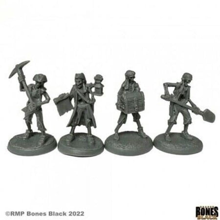 Reaper Miniatures REM44174 Bones Black Skeletal Treasure Crew Miniatures