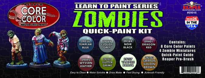 Reaper Miniatures REM9916 Learn To Paint Zombies Quick Paint Set