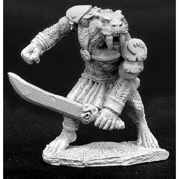 Reaper Miniatures Sabertooth Tiger Man #02785 Dark Heaven Unpainted Metal
