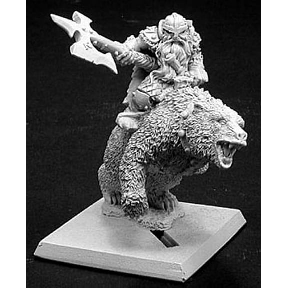 Reaper Miniatures Thorvald, Dwarf Bear Rider #14136 Dwarves Unpainted D&D Mini