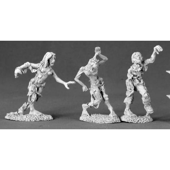 Reaper Miniatures Zombies (3 Pieces) #03471 Dark Heaven Legends Unpainted Metal