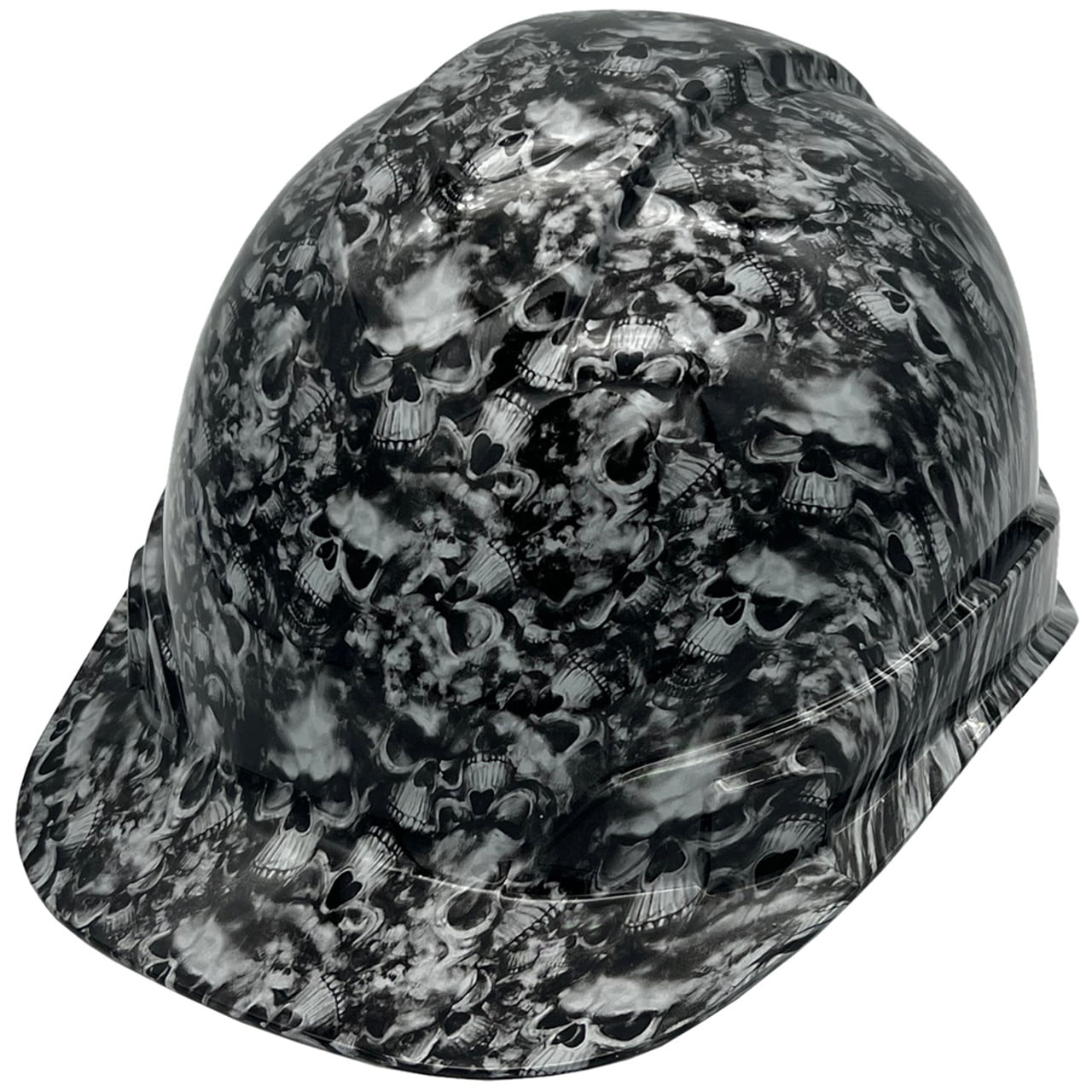 Reaper Skulls Hydro Dipped Hard Hats Cap Style with 4 Pt Suspension