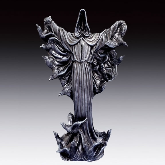 Reaper with Black Ravens Figurine 11 Inch Black