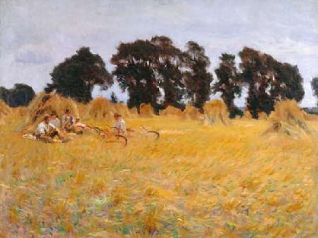 Reapers resting in a Wheat Field Canvas Art - John Singer Sargent (22 x 28)