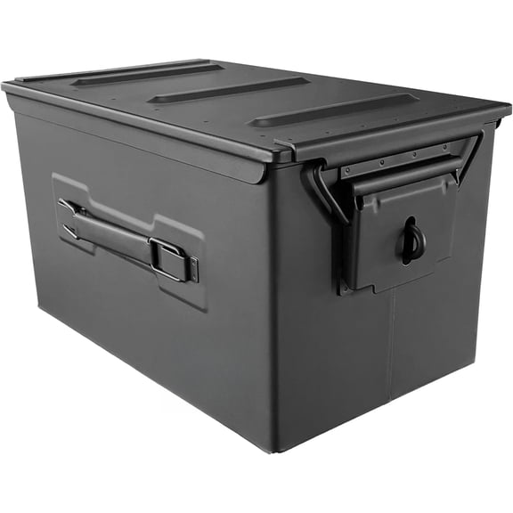 Reapr XL Ammo Box Lockable Heavy Duty Steel Ammo Can for 9mm, 223, 50 Cal, Airtight Military Storage Case for Tools, Gear or Ammunition, Water Resistant Metal Footlocker Style Organizer