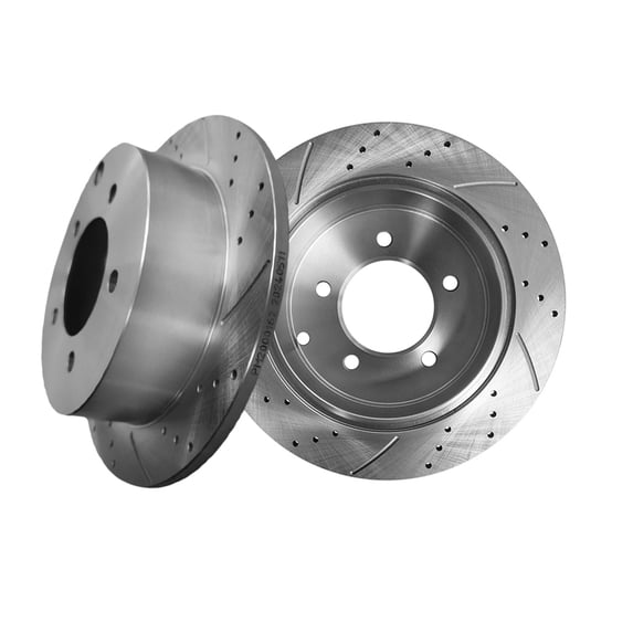Rear 262mm Drilled Slotted Brake Disc Rotors For 2007-2012 Dodge Caliber