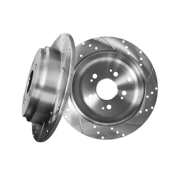 Rear 313mm Drilled Slotted Brake Disc Rotors For 2005-2010 Honda Odyssey