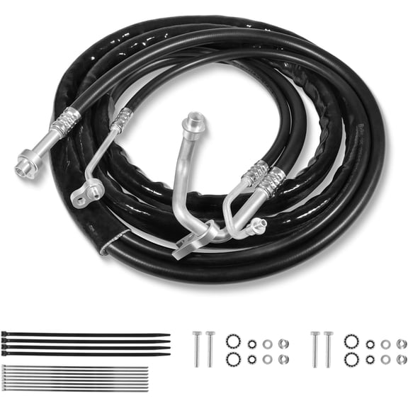 Rear AC Line Set Replacement Lines Compatible with Acadia,for Traverse, Enclave, Outlook 2007-2017 Rear Auxiliary AC Hose Kit Replacement for AT34653 Air Conditioning Lines