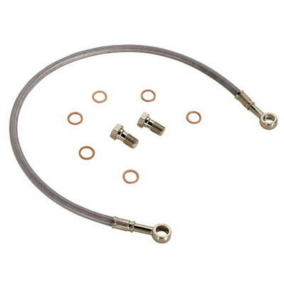 Rear ATV Steel Braided Brake Line Standard Length Silver for Suzuki LT250R QUADRACER 1985-1992