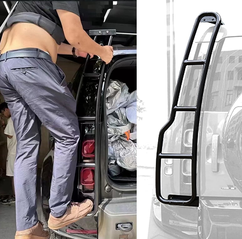 Rear Access Ladder Rack Rear Access Ladder fit for Land Rover Defender 110 90 130 2020-2025 ...