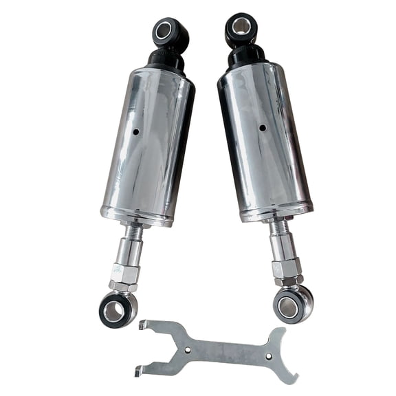 Rear Adjustable Height Shock Absorbers Set for Harley Davidson Softail 1989-1999, FS-04503, Silver, Ride Height Adjustable, Pair