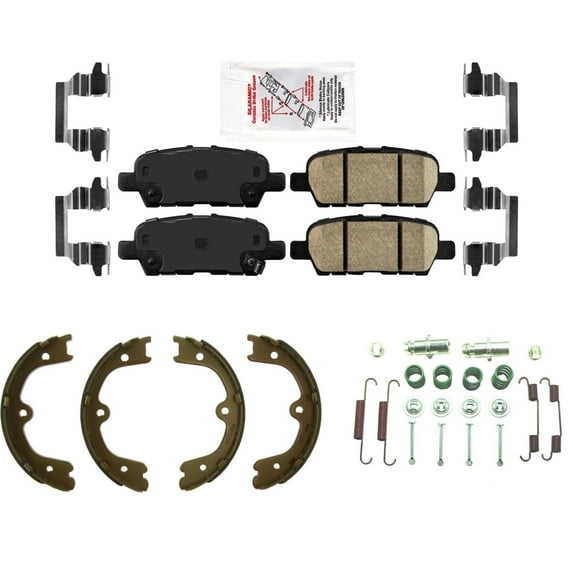 Rear AmeriPro Ceramic Brake Pads Parking Shoes Hardware For Infiniti QX60 14-20