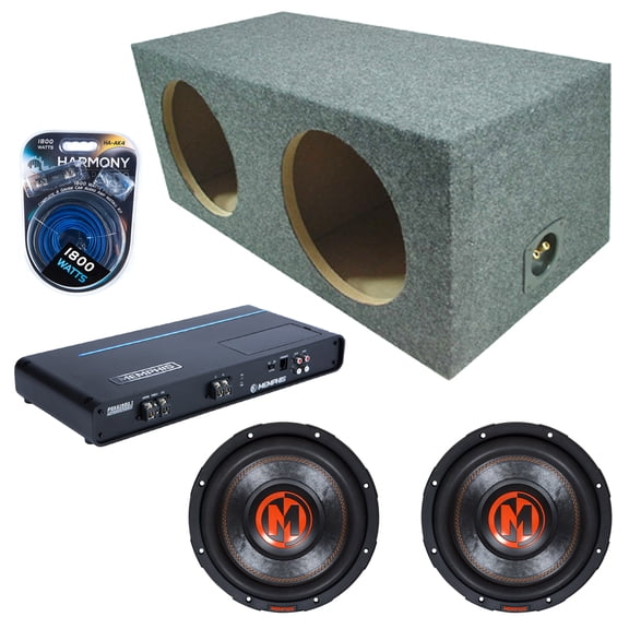 Sealed Rear Angle Dual Enclosure w/ 1500W Amplifier, MJP1222 12" Sub & Amp Kit