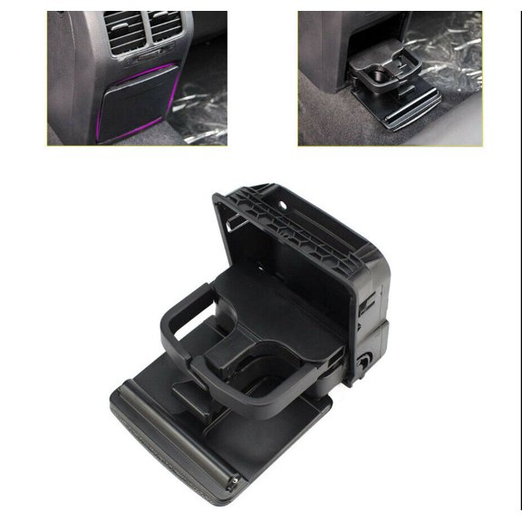 Rear Armrest Central Console Cup Holder For VW Jetta Gti MK5 Golf MK6 Black SG