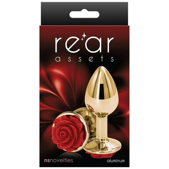Rear Assets Rose Anal Plug - Small - Red