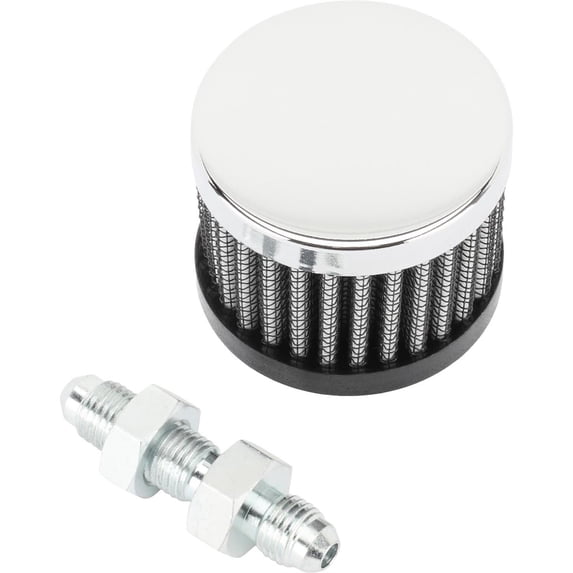Speedway Motors Rear Axle Breather with AN4 Bulkhead, 7/16-20 Thread, High Volume Vent to Release Pressure, Pleated Filter Helps Keep Lube Inside Axle Housing