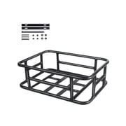 Rear Bike Basket   Universal Metal Rear Carrier Basket for Ebike & Regular Bicycle, Fits 16 20" Wheels, Black